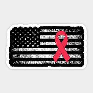 Throat Cancer Awareness Classic American Flag Sticker